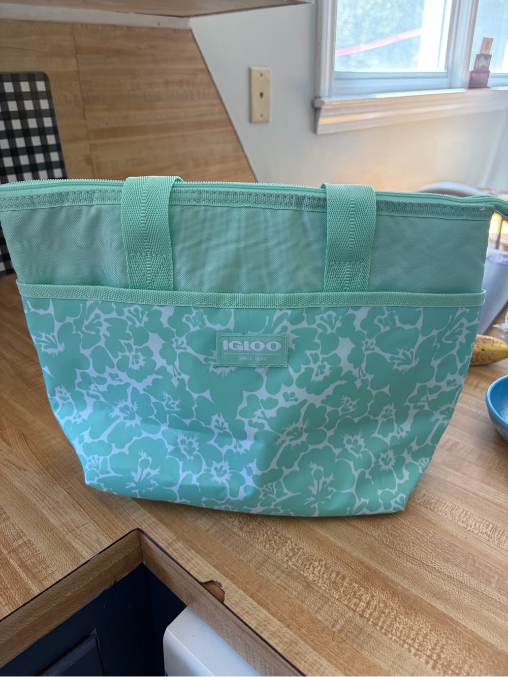 Igloo Mint Floral Insulated Tote Bag